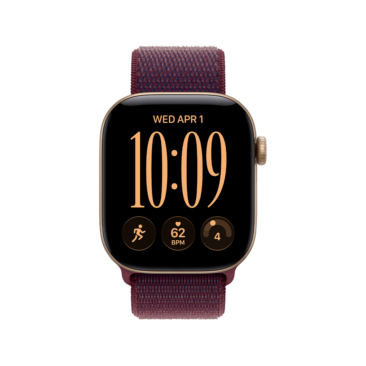 Купить apple watch series 12, 42 мм корпус из алюминия цвета «light gold», ремешок sport loop цвета «burgundy» с доставкой