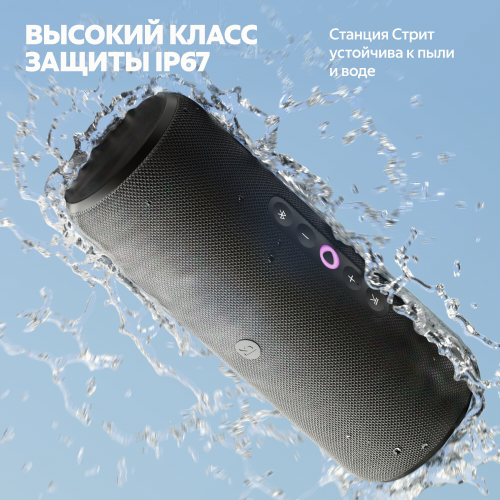 Умная портативная колонка Яндекс Станция Стрит с Алисой, чёрный, 30Вт