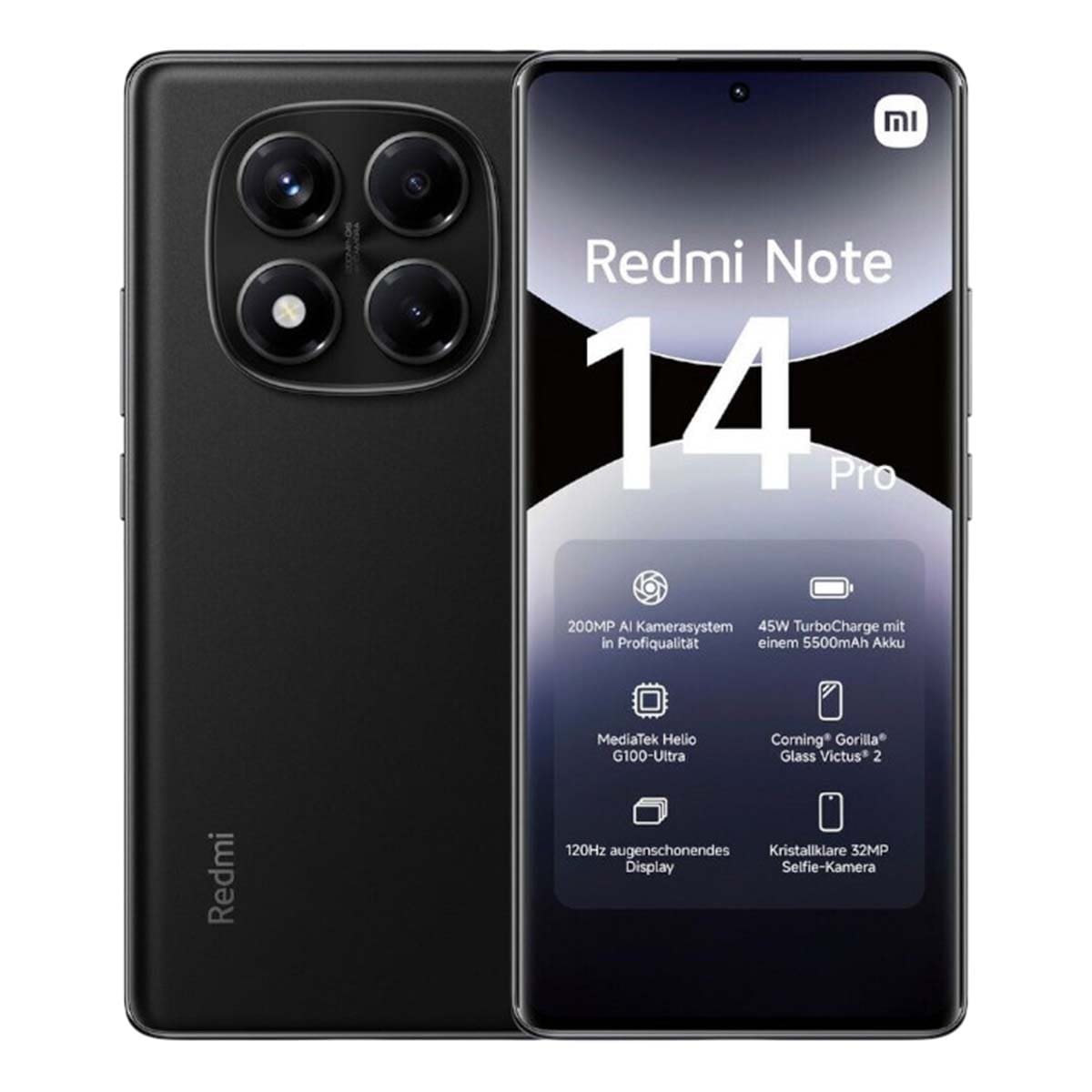 Xiaomi Redmi Note 14 Pro 12/256Gb Midnight Black, чёрный