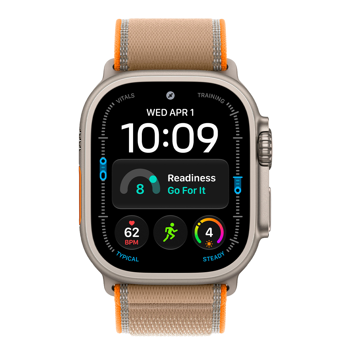 Купить apple watch ultra 4, 49 мм корпус из титана цвета «natural», ремешок trail loop цвета «sand» размера m/l с доставкой
