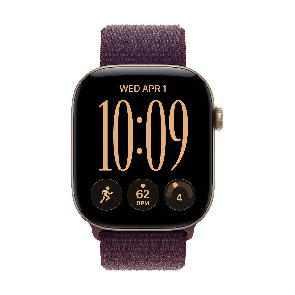 Купить apple watch series 12, 46 мм корпус из алюминия цвета «light gold», ремешок sport loop цвета «burgundy» с доставкой