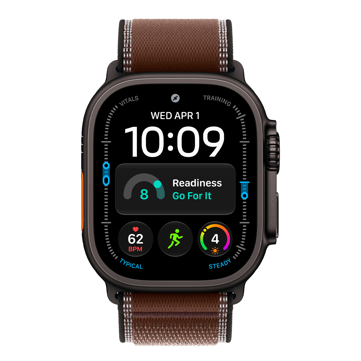 Купить apple watch ultra 4, 49 мм корпус из титана цвета «black», ремешок trail loop цвета «dark umber» размера m/l с доставкой