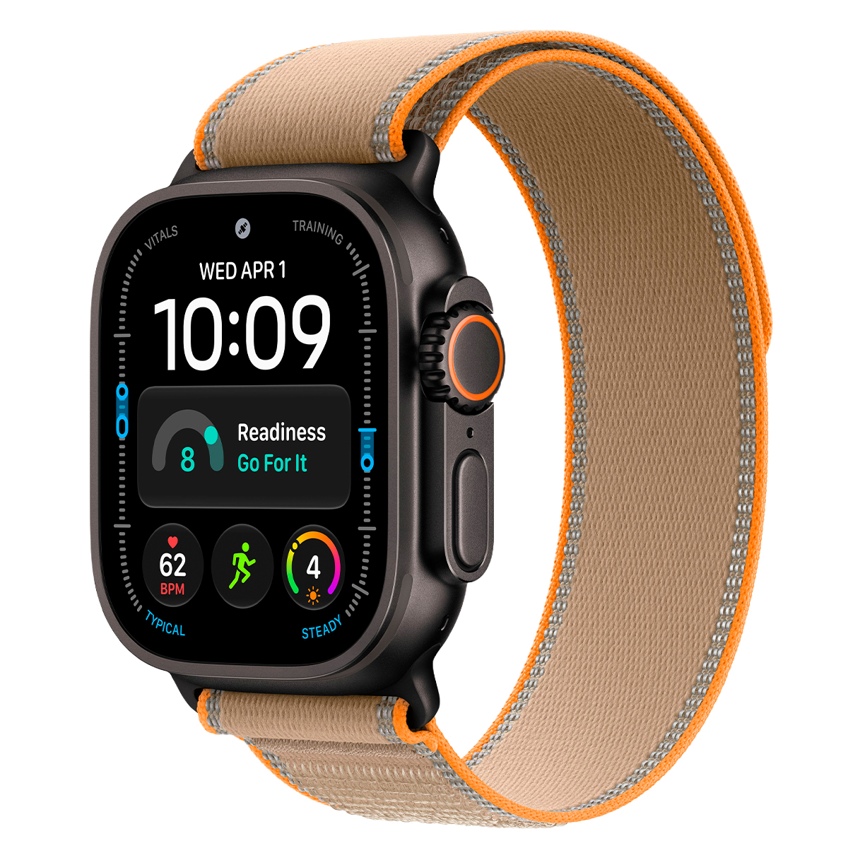 Купить apple watch ultra 4, 49 мм корпус из титана цвета «black», ремешок trail loop цвета «sand» размера m/l с доставкой
