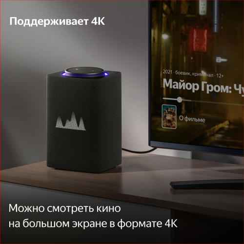 Умная колонка Яндекс Станция Макс с Алисой, с Zigbee, графит, 65Вт