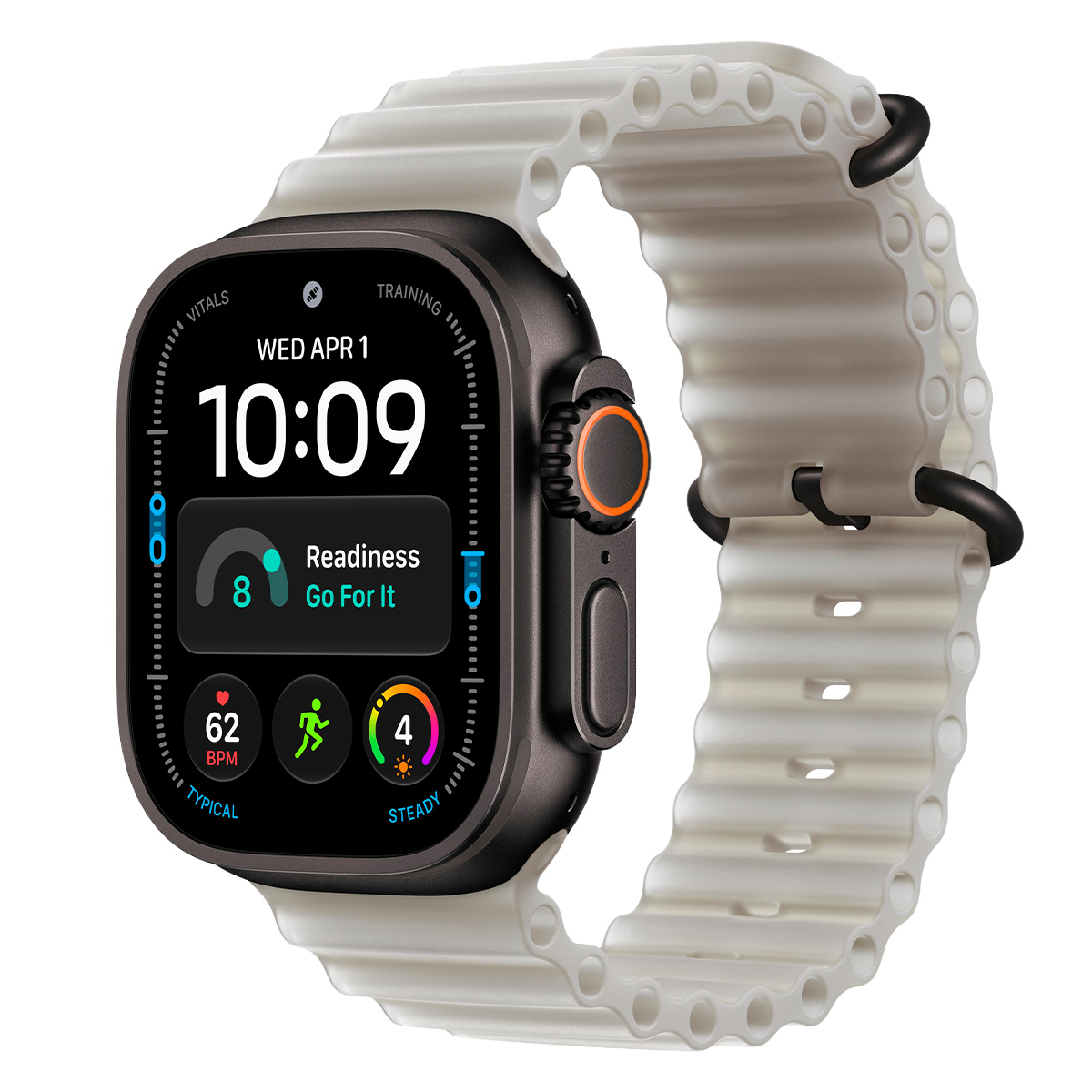 Купить apple watch ultra 4, 49 мм корпус из титана цвета «black», ремешок ocean band цвета «translucent gray» с доставкой