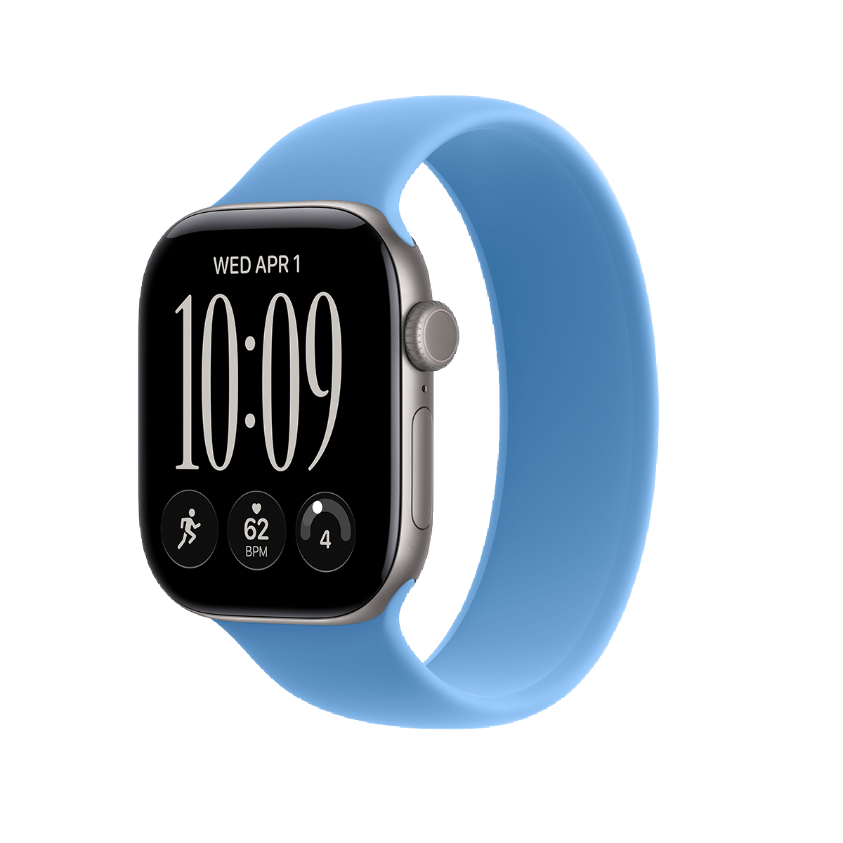 Купить apple watch series 12, 42 мм корпус из алюминия цвета «space gray», ремешок solo loop цвета «wildflower blue» с доставкой