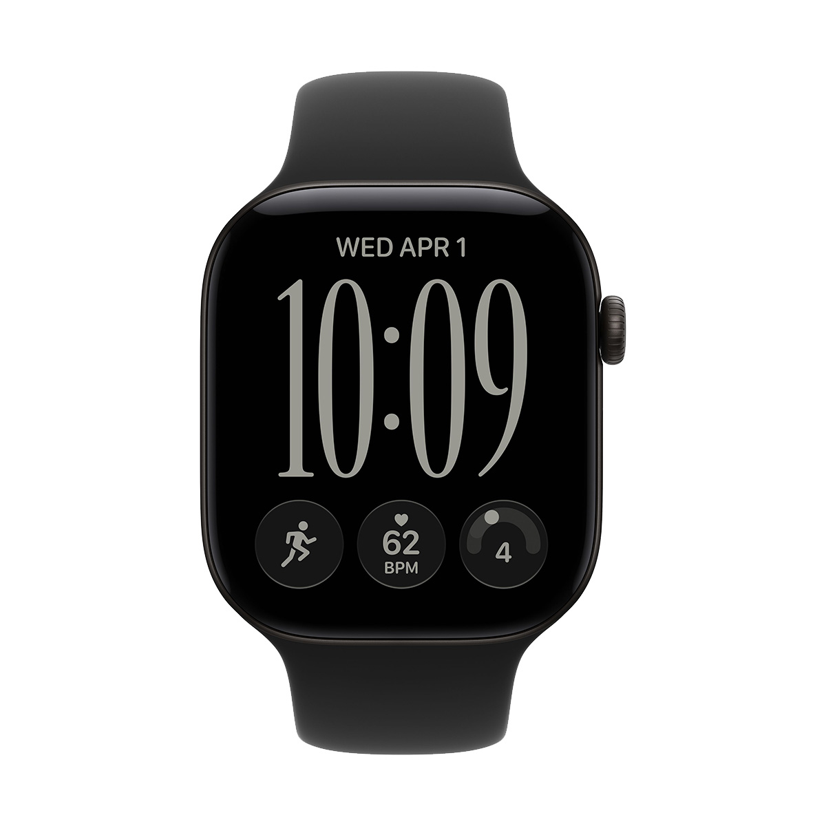 Купить apple watch series 12, 46 мм корпус из алюминия цвета «black», ремешок sport band размера m/l цвета «black» с доставкой