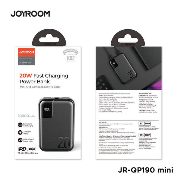 Купить powerbank joyroom jr-qp190 mini 10000mah 20w с доставкой по России
