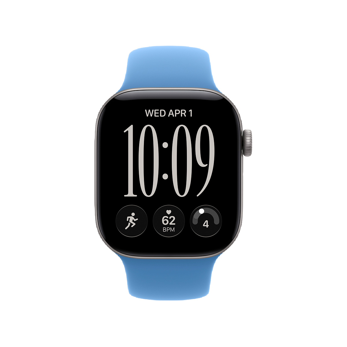 Купить apple watch series 12, 42 мм корпус из алюминия цвета «space gray», ремешок sport band размера m/l цвета «wildflower blue» с доставкой