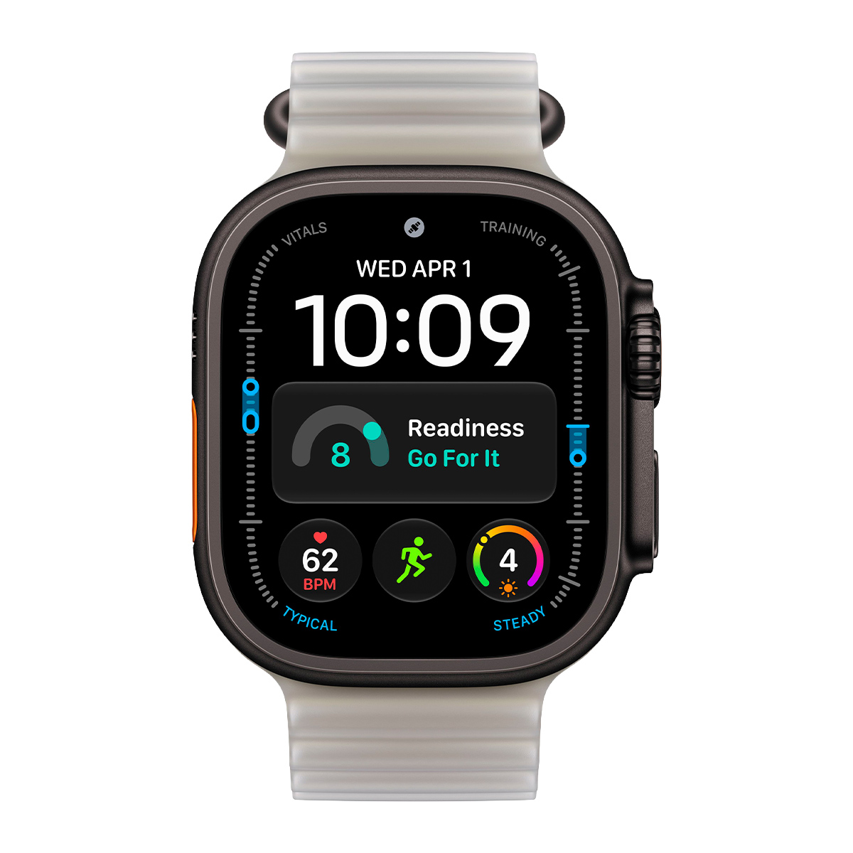 Купить apple watch ultra 4, 49 мм корпус из титана цвета «black», ремешок ocean band цвета «translucent gray» с доставкой