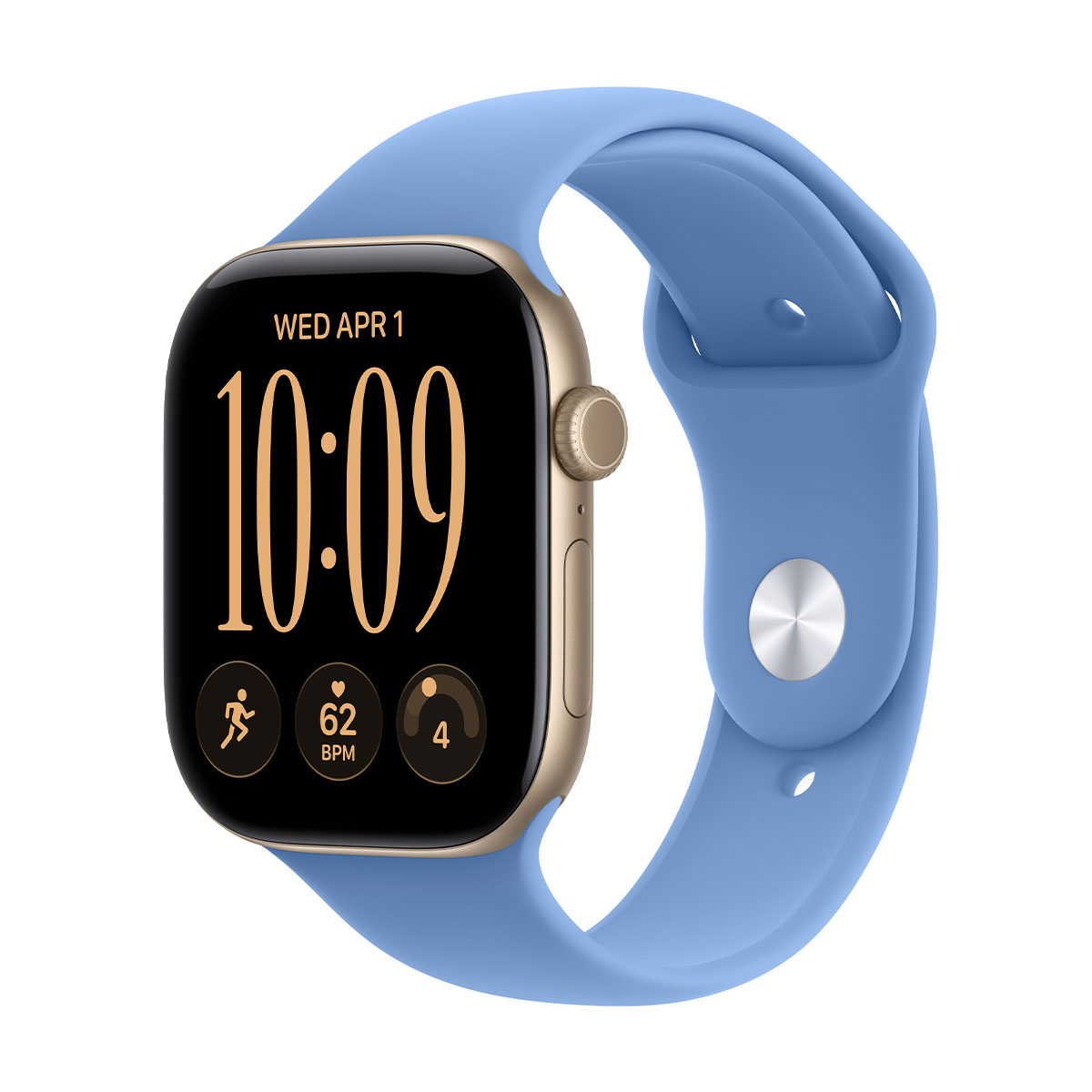 Купить apple watch series 12, 46 мм корпус из алюминия цвета «space gray», ремешок sport band размера m/l цвета «wildflower blue» с доставкой
