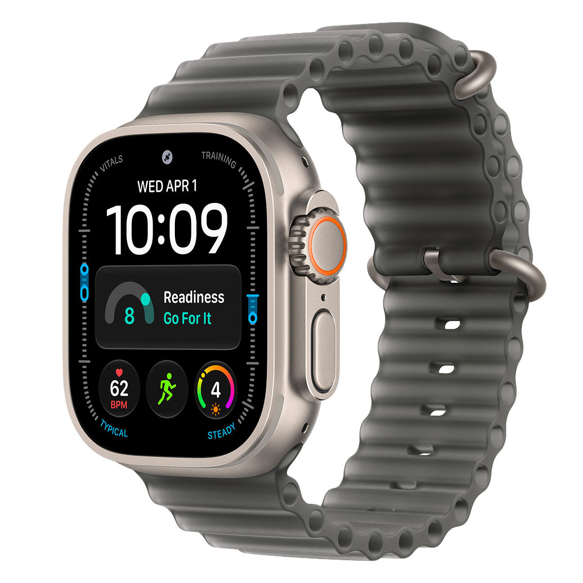 Купить apple watch ultra 4, 49 мм корпус из титана цвета «natural», ремешок ocean band цвета «translucent black» с доставкой