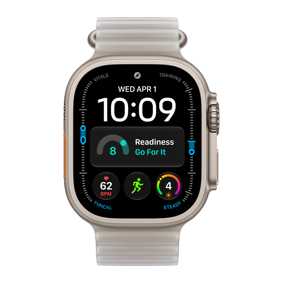 Купить apple watch ultra 4, 49 мм корпус из титана цвета «natural», ремешок ocean band цвета «translucent gray» с доставкой