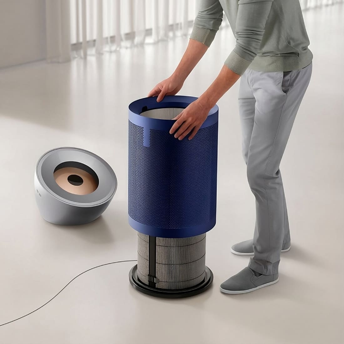 Очиститель воздуха Dyson Purifier Big+Quiet Formaldehyde BP03 Nickel/Prussian, синий-никель