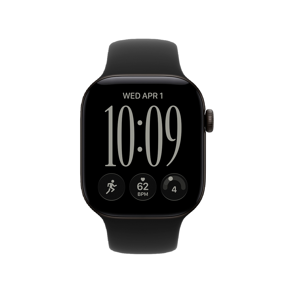 Купить apple watch series 12, 42 мм корпус из алюминия цвета «black», ремешок sport band размера m/l цвета «black» с доставкой