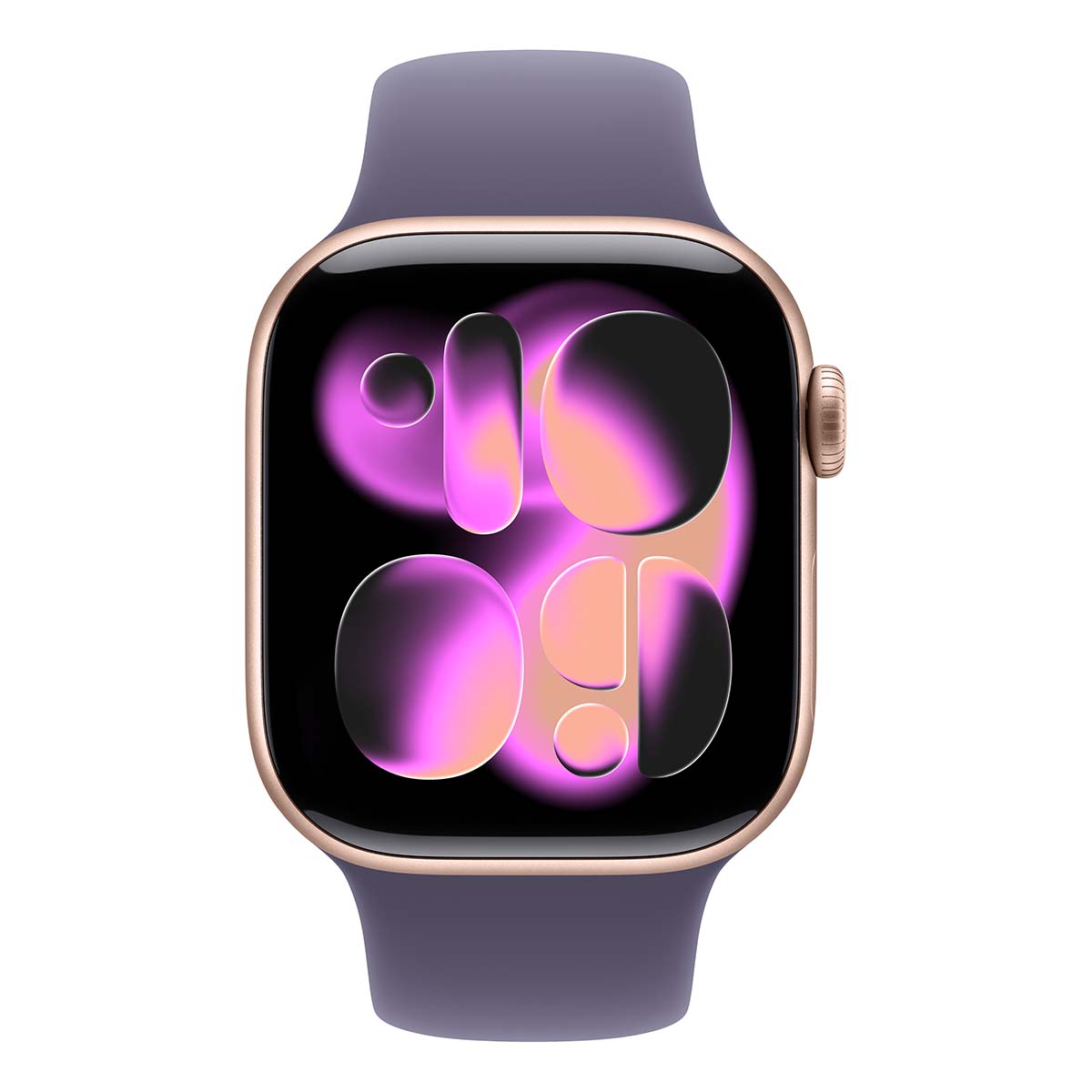 Apple Watch Series 11, 42 мм корпус из алюминия цвета «Rose Gold», ремешок Sport Band размера S/M цвета «Purple Fog»