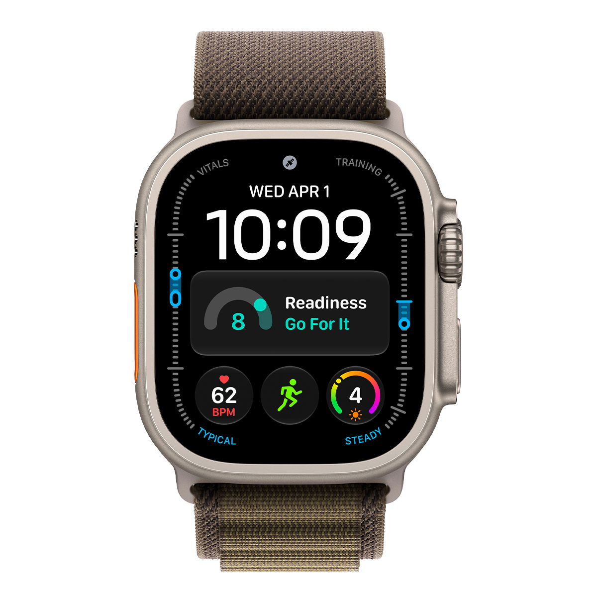 Купить apple watch ultra 4, 49 мм корпус из титана цвета «natural», ремешок alpine loop цвета «dark olive» размера m с доставкой