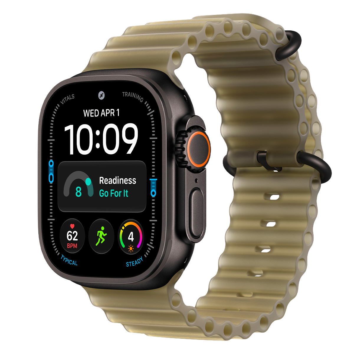 Купить apple watch ultra 4, 49 мм корпус из титана цвета «black», ремешок ocean band цвета «translucent kelp» с доставкой