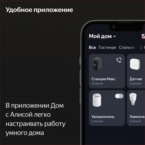 Умная колонка Яндекс Станция Макс с Алисой, с Zigbee, графит, 65Вт
