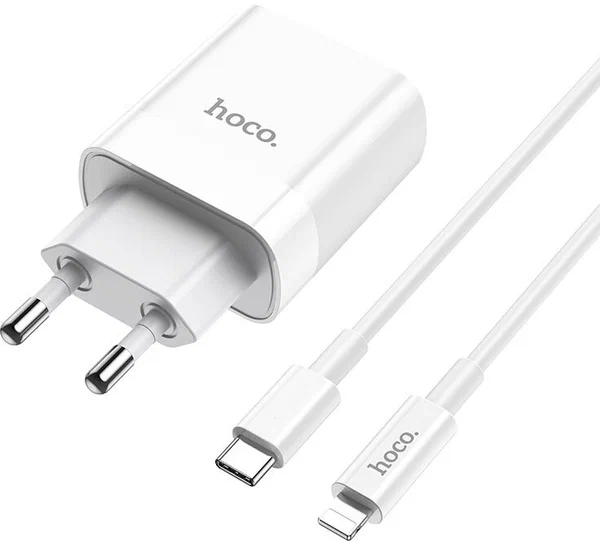 Купить комплект сзу borofone c80a 20w 2 разъема usb/type-c + кабель type-c lightning с доставкой