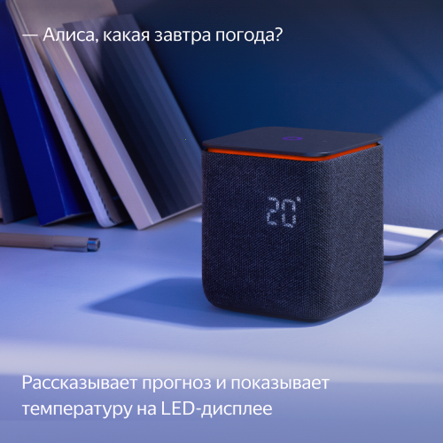 Умная колонка Яндекс Станция Миди с Алисой, с Zigbee, чёрный, 24Вт