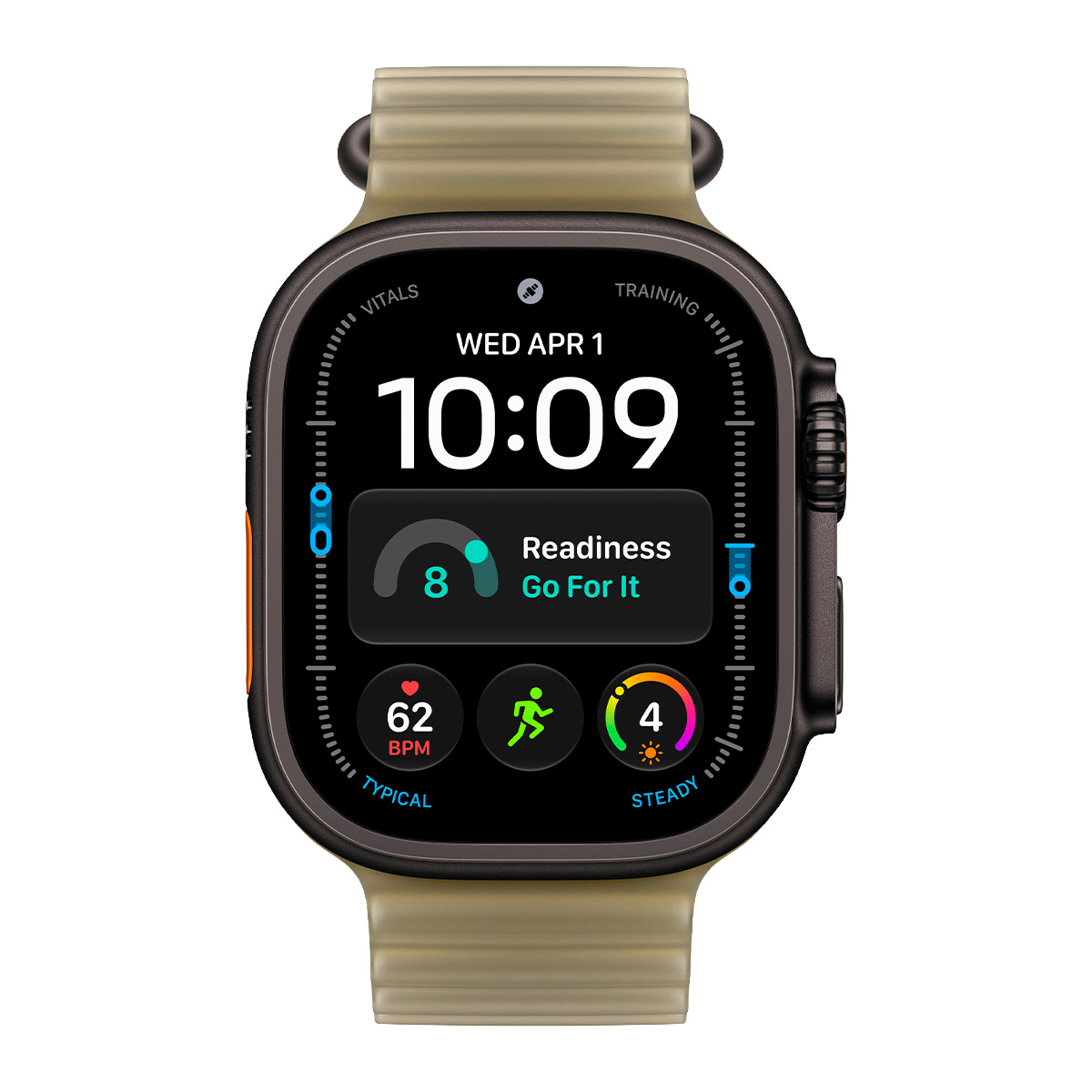 Купить apple watch ultra 4, 49 мм корпус из титана цвета «black», ремешок ocean band цвета «translucent kelp» с доставкой