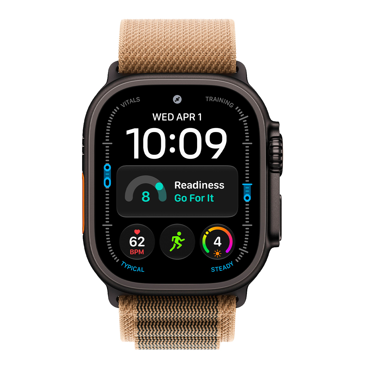 Купить apple watch ultra 4, 49 мм корпус из титана цвета «black», ремешок alpine loop цвета «desert» размера l с доставкой