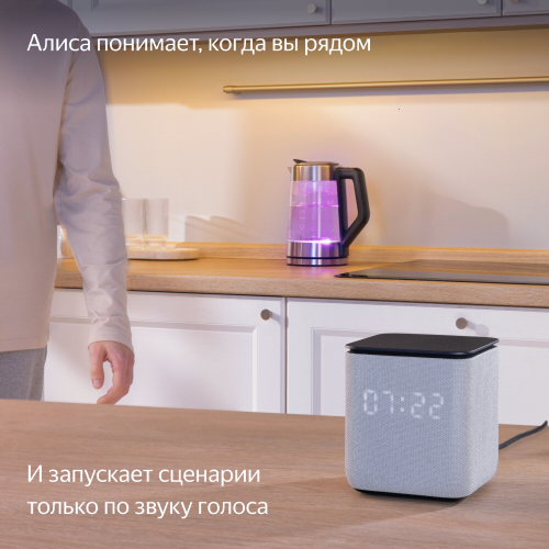 Умная колонка Яндекс Станция Миди с Алисой, с Zigbee, чёрный, 24Вт