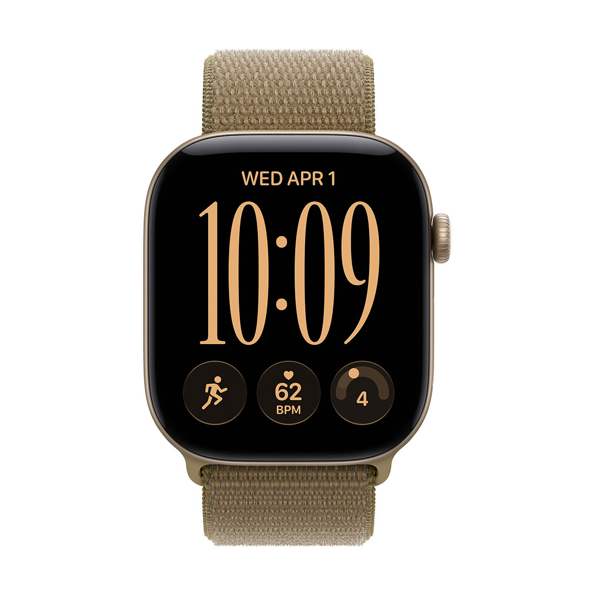 Купить apple watch series 12, 46 мм корпус из алюминия цвета «light gold», ремешок sport loop цвета «olive» с доставкой