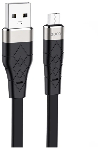 Купить кабель microusb hoco x53 2.4a 1m силикон плоский с доставкой