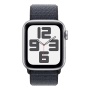 Купить apple watch se (2024), 40 мм корпус из алюминия цвета «silver», ремешок sport loop цвета «ink» с доставкой