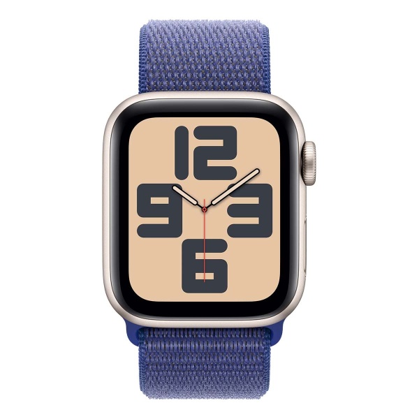 Купить apple watch se (2024), 40 мм корпус из алюминия цвета «starlight», ремешок sport loop цвета «ultramarine» с доставкой