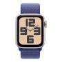 Купить apple watch se (2024), 40 мм корпус из алюминия цвета «starlight», ремешок sport loop цвета «ultramarine» с доставкой