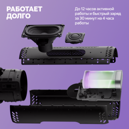 Купить умная портативная колонка яндекс станция стрит с алисой, чёрный, 30вт в Самаре