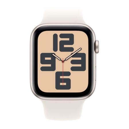 Купить apple watch se (2024), 44 мм корпус из алюминия цвета «starlight», ремешок sport band размера m/l цвета «starlight» с доставкой