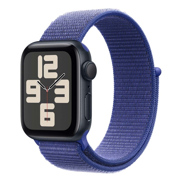 Купить apple watch se (2024), 40 мм корпус из алюминия цвета «midnight», ремешок sport loop цвета «ultramarine» с доставкой по России
