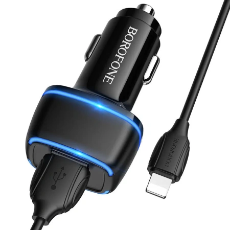 Купить комплект азу borofone bz14 12w 2 разъема + кабель lightning с доставкой