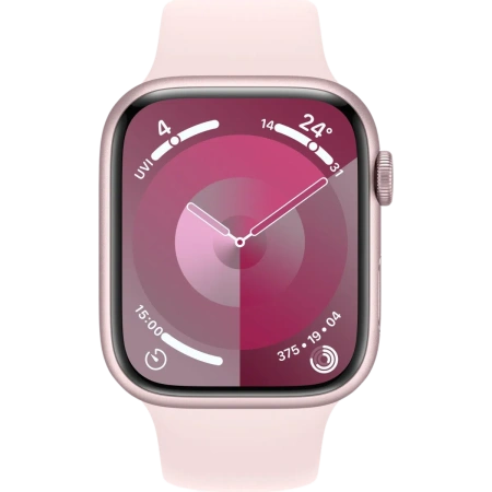 Купить apple watch series 9 45 мм корпус из алюминия розового цвета спортивный ремешок светло-розового цвета с доставкой