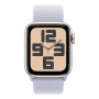 Купить apple watch se (2024), 40 мм корпус из алюминия цвета «starlight», ремешок sport loop цвета «blue cloud» с доставкой