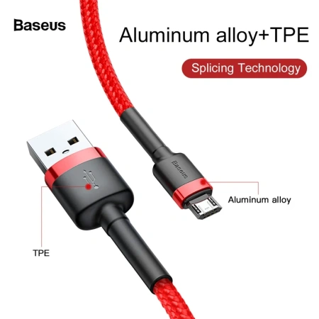 Купить кабель microusb baseus camklf-b91 2.4a 1m двусторонний с доставкой