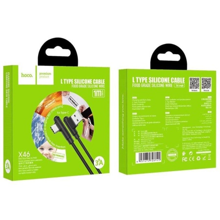 Купить кабель type-c hoco x46 3a 1m силикон г-образ с доставкой