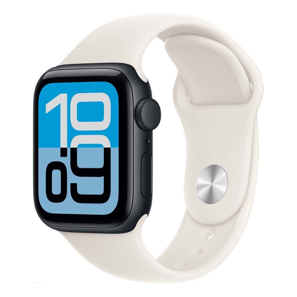 Купить apple watch se 3 (2025), 44 мм корпус из алюминия цвета «midnight», ремешок sport band размера s/m цвета «starlight» с доставкой по России