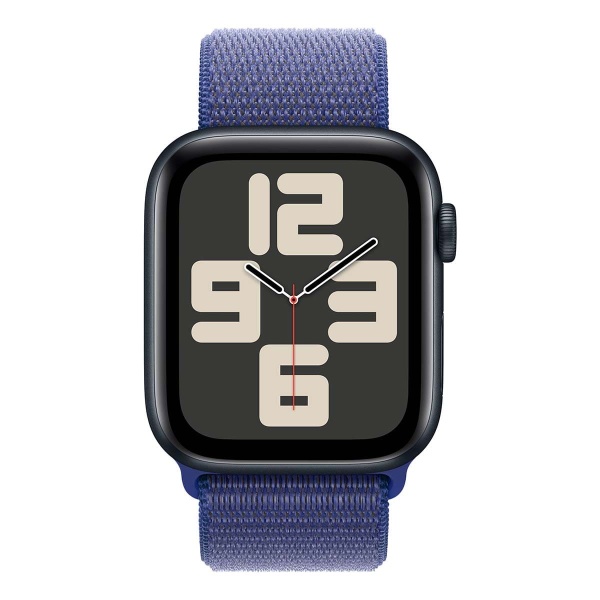 Купить apple watch se (2024), 44 мм корпус из алюминия цвета «midnight», ремешок sport loop цвета «ultramarine» с доставкой