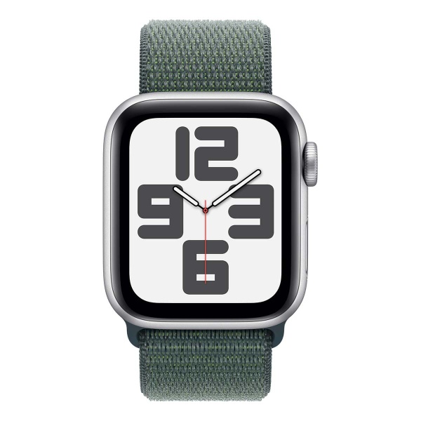 Купить apple watch se (2024), 40 мм корпус из алюминия цвета «silver», ремешок sport loop цвета «lake green» с доставкой