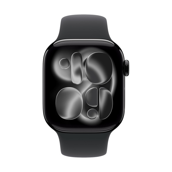 Купить apple watch series 11, 42 мм корпус из алюминия цвета «jet black», ремешок sport band размера m/l цвета «black» с доставкой