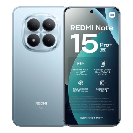 Xiaomi Redmi Note 15 Pro+ 5G 12/512Gb Glacier Blue, голубой