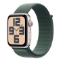 Купить apple watch se (2024), 44 мм корпус из алюминия цвета «starlight», ремешок sport loop цвета «lake green» с доставкой
