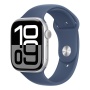 Купить apple watch series 10, 46 мм корпус из алюминия цвета «silver», ремешок sport band размера m/l цвета «denim» с доставкой