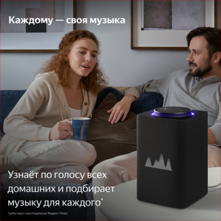 Купить умная колонка яндекс станция макс с алисой, с zigbee, графит, 65вт в Самаре