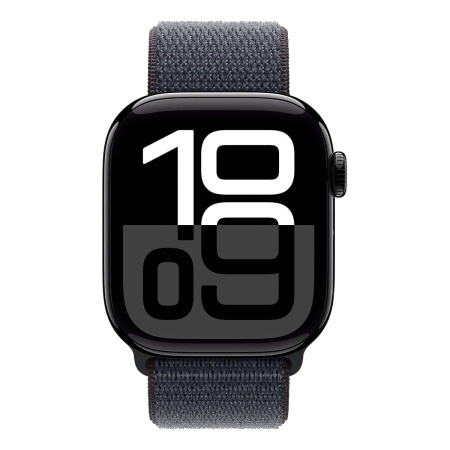 Купить apple watch series 10, 42 мм корпус из алюминия цвета «jet black», ремешок sport loop цвета «ink» с доставкой